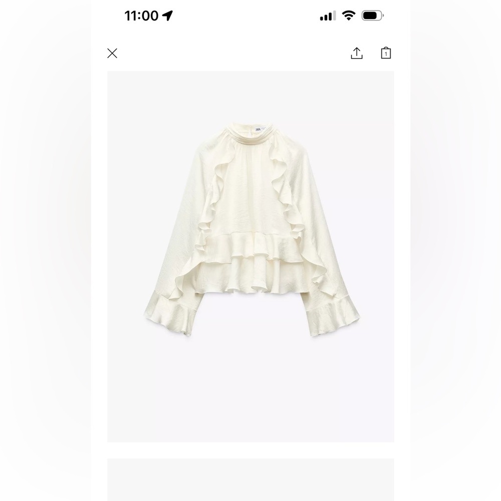 Zara ruffle blouse. New with tags. Size small.